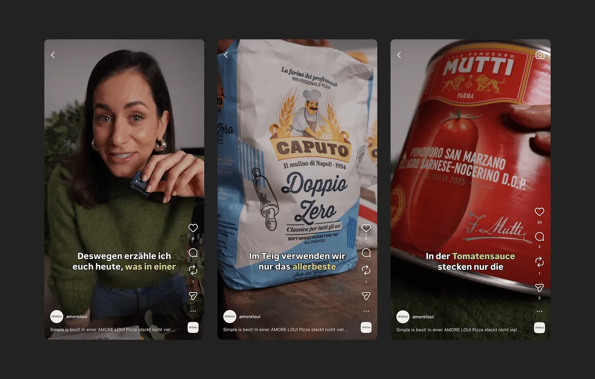 Amore Loui Social Stories über Menschen und Zutaten